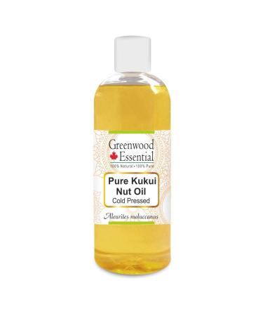 Greenwood Essential Pure Kukui Nut Oil (Aleurites moluccanus) Pure Therapeutic Grade Cold Pressed 200ml (6.76 oz)