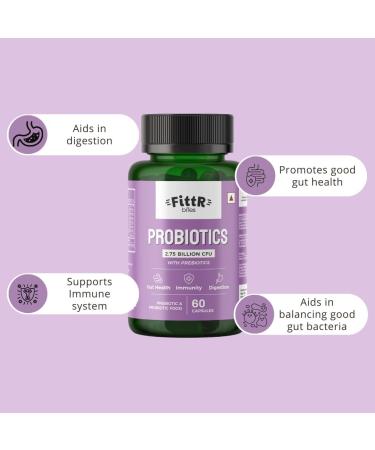 Probiotics Supplement with Prebiotics Supports Digestion Lactobacillus Bacteria for Gut Digestive Health for Men & Women Single pack (60 Capsules) - Buy Online on GoSupps.com