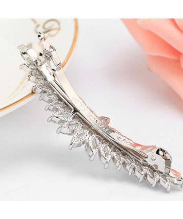 Minkissy Bridal Barrette Clip Rhinestone Elegent French Hair Barrette Bridal Wedding Crystal Hair Pin for Women Girls - Buy Online on GoSupps.com