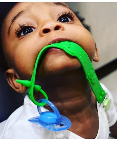 Baby Bottle Brush Bib 2PK: Silicone Teether Clip in Bright Green/Yellow - Buy Online on GoSupps.com