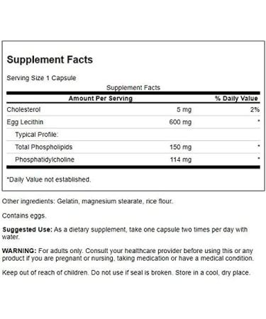 Swanson Egg Yolk Lecithin - Cardiovascular & Brain Health Support - Soy-Free (60 Capsules) - Buy Online on GoSupps.com