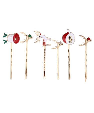 minkissy 3 Christmas Hair Clips Girls Bobby Barrettes Holiday Barrettes Hair Barrettes for Christmas Holiday Headwear Hair Clips for Kids Party Hair Decoration Cute Child Metal Side Clip