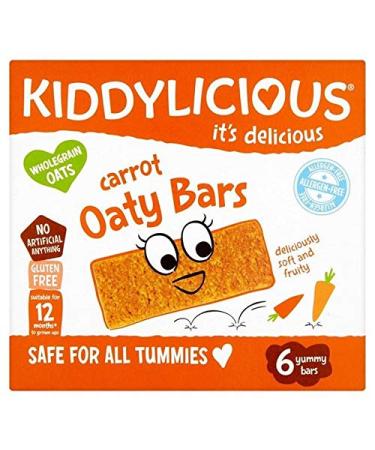 4x Kiddylicious Carrot Allergen Free Oaty Bars 6 x 20g
