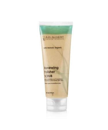 RD Alchemy - 100% Natural & Organic Renewing Polisher Face Scrub for Brightened Skin Complexion. Brightening Facial Scrub Gently Exfoliates using Jojoba Beads AHAs Rice Bran & more