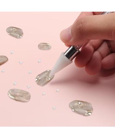 OOTDAY Rhinestone Picker Dotting Pen Dual End Nail Rhinestone Picker Tool with 2 Extra Wax Tips Dotting Pen for Stones Crystals Gemstones White - Buy Online on GoSupps.com