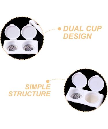 FOMIYES Double Cup Plastics Nail Art Cup Bowl Soaking Dish Dappen Dish with Lids for Mixing Acrylic Powder Liquid for Nail Art Manicures Tools - Buy Online on GoSupps.com