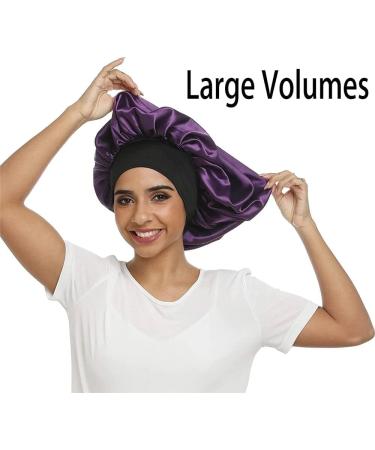 YUPs Large Wide Elastic Band Sleeping Satin Bonnet for Curly Afro Braids and Long Hair One Size-L Hot Pink - Buy Online on GoSupps.com