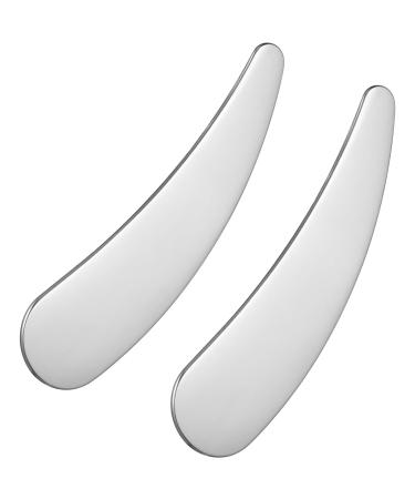 BIUDECO 2pcs Cosmetic Spatula Metal Makeup Spatula Face Cream Spatula Esthetician Supplies Makeup Spatula Small Beauty Scoop Foundation Spatula Lotion Spatula Mini Spatula for Cosmetics