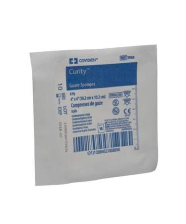 Covidien 3968 Curity Gauze Sponges 8-Ply 4" x 4" Size (Pack of 100)