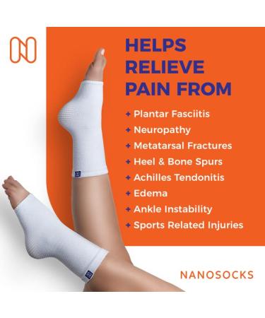 NanoSocks Compression Socks (1 Pair) - Best Ankle Brace for Neuropathy, Plantar Fasciitis - Toeless Design for Diabetic Foot Nerve Pain Relief - Medium Black - Buy Online on GoSupps.com