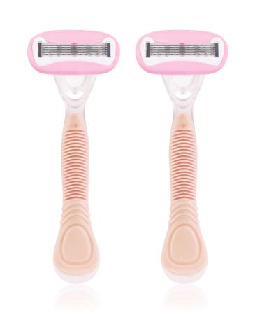 Disposable Razors for Women Single Pack of 2 Razors 5-Blade Full Body Razor Pink