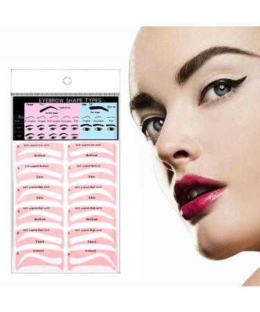16 Sheets Eyebrow Stencil Eyebrow Stamp Stencil Eyebrow Template With Strap 3 Minutes Makeup Eyebrow Artifact for Makeup