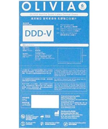 Olivia Vanilla Scented Latex Dental Dams 6 Pieces for Safe & Enjoyable Intimacy | Buy Internationally - Buy Online on GoSupps.com