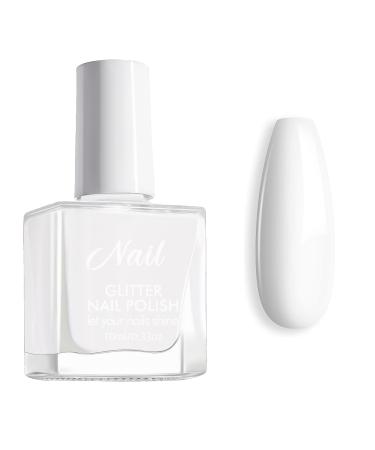 White Nail Polish - Pure White Nail Varnish - Milky White Nail Polish - Long Lasting White Tip Nail Polish - Quick Dry Nail Polish - French Manicure Nail Polish for Women Girls