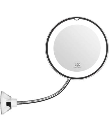 10X LED Lighted Makeup Mirror with 360 Degree Rotation and Strong Suction Cup - Buy Online on GoSupps.com