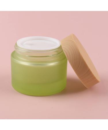 Tianzd 6 Pieces Empty 50ml Green Glass Cream Cans with Lid | Cosmetic Storage & Spatula Set | Ideal for Skin Care & Beauty Products - Buy Online on GoSupps.com