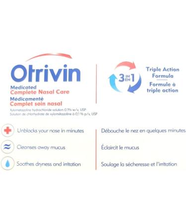 Pack of 2 Otrivin Nasal Spray for Adults with 3-in-1 Triple Action Formula Cold and Allergy Decongestant Measured Dose Mist Complete Nasal Care - Buy Online on GoSupps.com