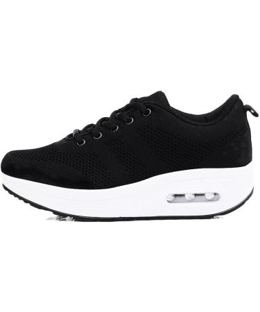 Sistke Women's Outdoor Sneakers - Lightweight Breathable Plateau Sports Shoes - Mesh Running & Street Shoes in Black (Size 36 EU) - Buy Online on GoSupps.com