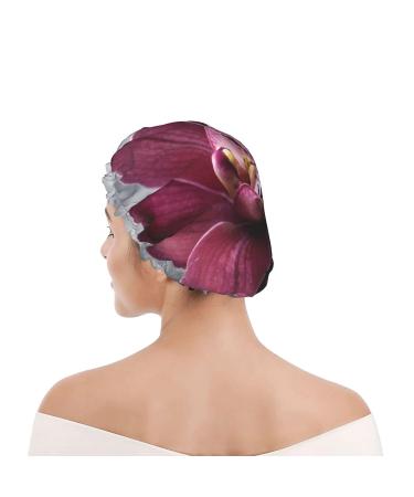Flower Pebble Printed Waterproof Shower Cap for Women - Fits All Head Sizes and Hair Textures - Buy Online on GoSupps.com