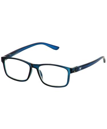 BUNNY EYEZ Readers JACOB Reading Glasses with a Tiltable & Flippable Frame Chic & Modern Design Dark Navy Blue Light 2.5 Diopters