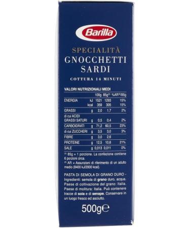  Italian Gourmet E.R. Lot de 5 p tes Barilla Specialit Gnocchetti sardi italiennes 500 g + polpa gourmet italien 400 g - Buy Online on GoSupps.com