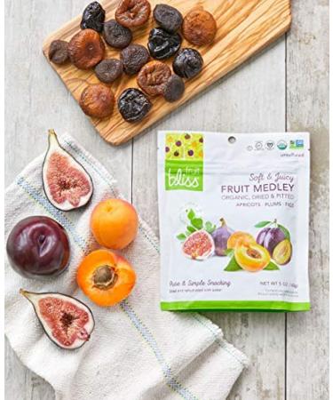 Organic Fruit Medley Mix - Dried Apricots, Plums, Figs (6 Pack, 5 oz) | Gluten-Free & Vegan Dried Fruit Snacks - Buy Online on GoSupps.com