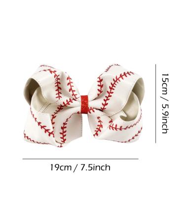 Jumbo Baseball Cheer Bow Clips - Glitter Leather Softball Hairbow Barrettes for Girls | Cheerleading Accessories for Teens & Toddlers - Buy Online on GoSupps.com
