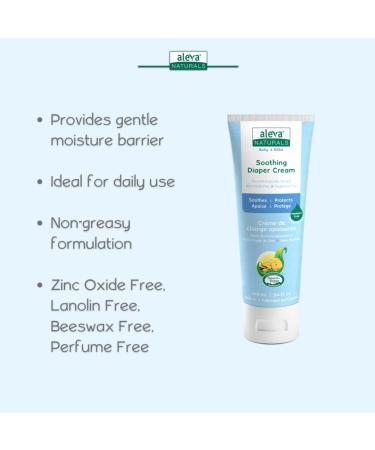 Aleva Naturals Soothing Baby Diaper Cream - Organic Fragrance-Free Sensitive Skin 3.4 Fl Oz (100ml) - Ideal for Newborns & Toddlers - Buy Online on GoSupps.com