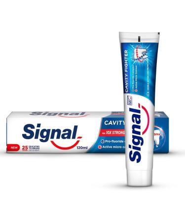 1 Box Signal Anti Caries Toothpaste Cavity Fighter Best Ever Active Micro Calcium Pro Fluoride Complex for Cavity Protection & Long Term Fortification (2.11 oz 120 ml Each One)