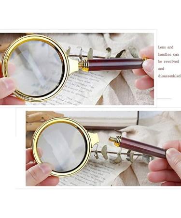 Magnifying Portable Handheld 10X Magnifying Glass 60mm 70mm 80mm 90mm Retro Handle Magnifier Eye Loupe Glass (Color : As pic4 Size : 10X) Good Times - Buy Online on GoSupps.com