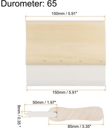 HARFINGTON 6 Inch Screen Printing Squeegee - 65 Durometer Rubber Blade Wooden Handle - Buy Online on GoSupps.com