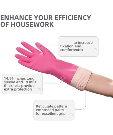 LAMELLIS 2 Pairs Dishwashing Cleaning Rubber Gloves Reusable Waterproof Kitchen Gloves Non- M Easy to Use - Buy Online on GoSupps.com