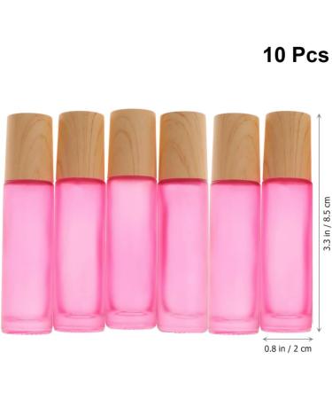 10pcs 10ml Glass Essential Oil Roller Bottles with Stainless Steel Balls and Wooden Lids - Perfect for Aromatherapy | International Shipping Available - Buy Online on GoSupps.com