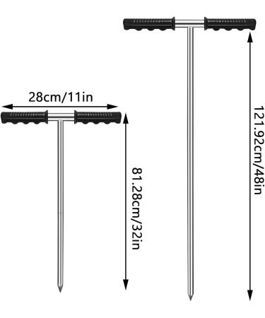 Sysdisen Soil Sample Probe - 32-48 Inch Stainless Steel Floor Test Kit with T-Handle for Garden Lawn & Farm Soil Testing - Buy Online on GoSupps.com
