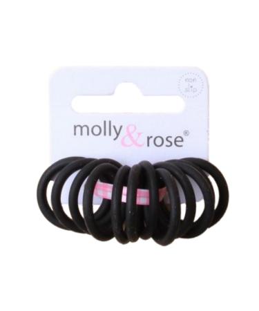 Set of 12 Black Mini Silicone Non Slip Hair Elastics Bobbles Bands