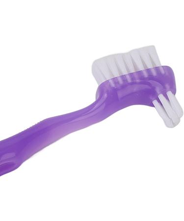 False Teeth Brush Plaque Removal Denture Toothbrush Double Sided Ergonomic Portable Soft Hair for Home Travel for Elderly(Purple) - Buy Online on GoSupps.com