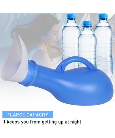Portable 1000ml Urine Bottles for Men & Women - Unisex Plastic Pee Bottle with Lid for Travel Car & Camping - Buy Online on GoSupps.com