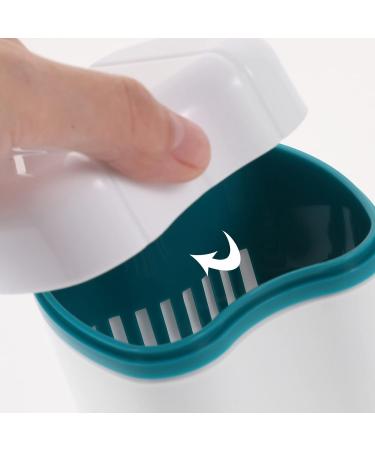 MILISTEN Denture Case with Sieve - Green Storage Box for Teeth & Rinsing Basket | Durable Travel Denture Cup with Lid - Buy Online on GoSupps.com