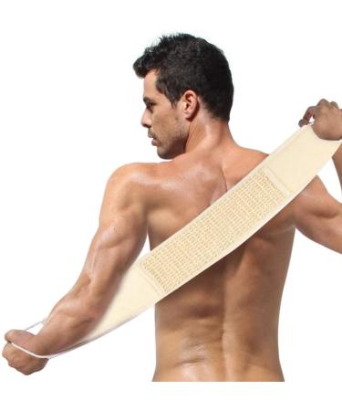 Natural Loofah Sponges Back Scrubber - Exfoliating Body Pad with Strap for Bath & Shower - 100% Eco-Friendly Loofah Towel - Buy Online on GoSupps.com