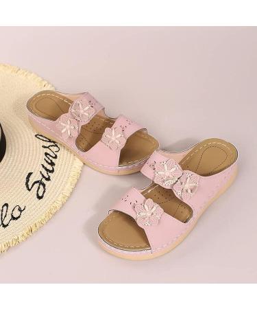 JWSVBF Orthotic Sandals for Women - Bunion Boho Open Toe Slippers - Comfortable Walking Orthopedic Sandals - 2023 Summer Fashion - 8.5 Wide Pink - Buy Online on GoSupps.com