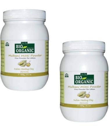 NIGHT 100 Natural Multani Mitti Powder Pot 1kg* 2 2kg Set of 2