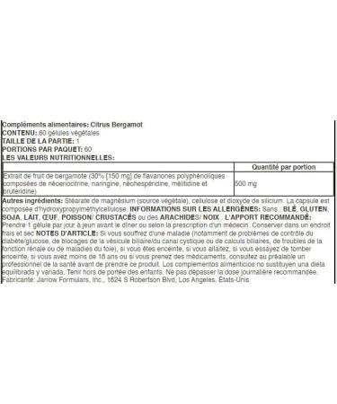 Jarrow Citrus Bergamot 500mg - 60 vcaps - Cardiovascular Support & Natural Antioxidant - High Quality Food Supplement - Buy Online on GoSupps.com