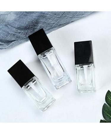 Buy 2 x 15ml Clear Glass Pump Lotion Dispenser Bottles - Quadratic Design with Replaceable Black Lid | International Shipping Available - Buy Online on GoSupps.com