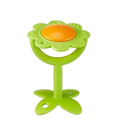 Innobaby Original Teethin' Smart EZ Grip Flower Teether Rattle and Sensory Toy for Babies and Toddlers. BPA Free Teether Green