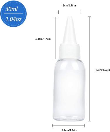 Trendbox 1oz Clear Plastic Bottles Applicator with Twist Top Cap BPA-Free - 6 Pack for Hair Oils and Liquids - Buy Online on GoSupps.com