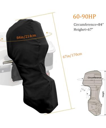 Softclub 60-90 HP Outboard Motor Cover | Waterproof 600D Heavy Duty Fabric | Black Boat Motor Cover for 90 HP Motors - Buy Online on GoSupps.com