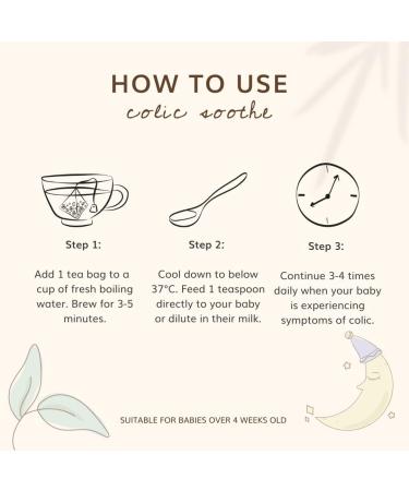 Colic Soothe - Organic Tea For Babies |15 Biodegradable & Non-GMO Tea Pyramids | Natural Remedy For Calming Colic Reflux | Aniseed & Fennel Blend | Made By Midwives - Buy Online on GoSupps.com