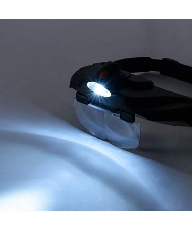 1.2X 1.8X 2.5X 3.5X Headmounted Magnifying Glass with Led Lights for Old Man Reading Hd Repair Engraving Mobile Phone Clock Optical Lens Illuminated Magnifier Good Times - Buy Online on GoSupps.com