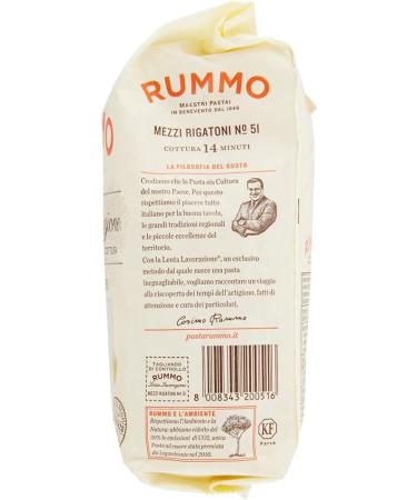 Rummo Mezzi Rigatoni N 51 Pasta Lenta Lavorazione pasta from durum wheat grits bronze drawing 500 g - Buy Online on GoSupps.com