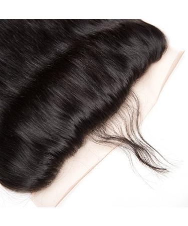 Mila Real Hair Lace Frontal Closure | 13x4 Brazilian Virgin Remy Hair | Natural Black with Baby Hair | Smooth & Free Part 20/50cm - Buy Online on GoSupps.com